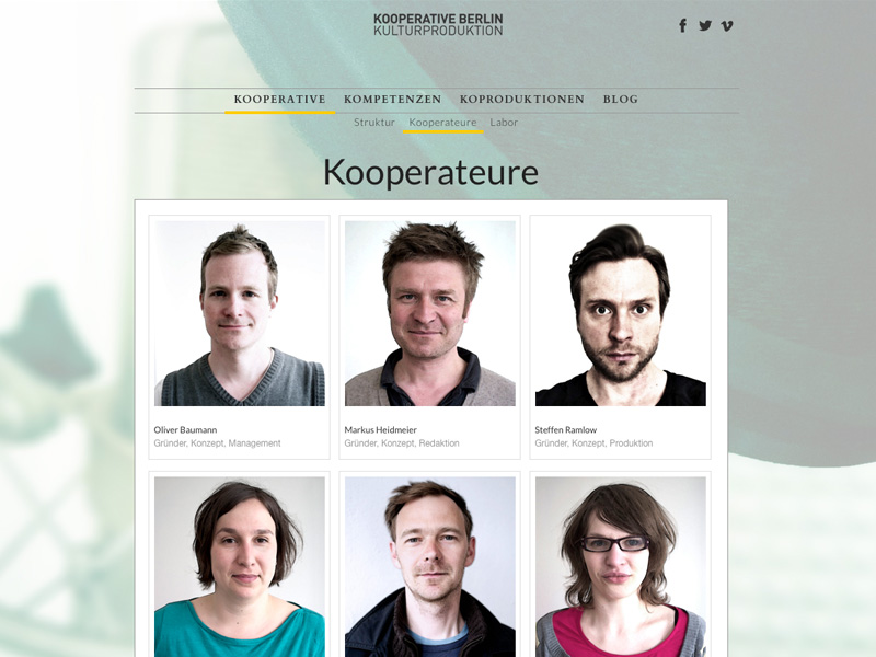 Kooperative Berlin Webdesign, Marta Ricci Design